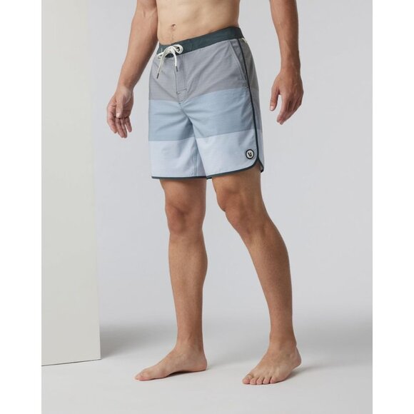 VUORI Cruise Boardshort Smoked Beryl Wave Stripe sz 32 Men's Swim Trunks Shorts - Picture 6 of 12